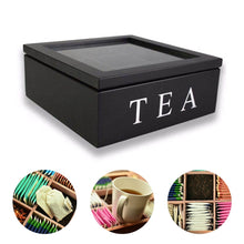 Load image into Gallery viewer, Tea Bag Jewelry Organizer Storage Box Compartments Tea Box Organizer Wood Sugar