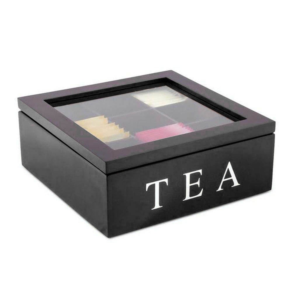 Tea Bag Jewelry Organizer Storage Box Compartments Tea Box Organizer Wood Sugar