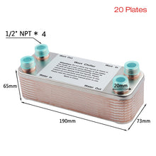 Load image into Gallery viewer, 20/30/40 Plates Heat Exchanger Wort Chiller, Stainless Steel Counterflow Chiller