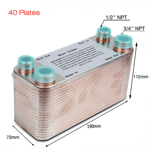 20/30/40 Plates Heat Exchanger Wort Chiller, Stainless Steel Counterflow Chiller